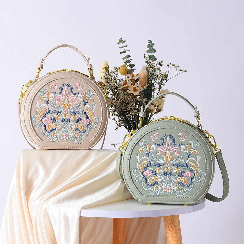Canteen Style Crossbody Round Bag