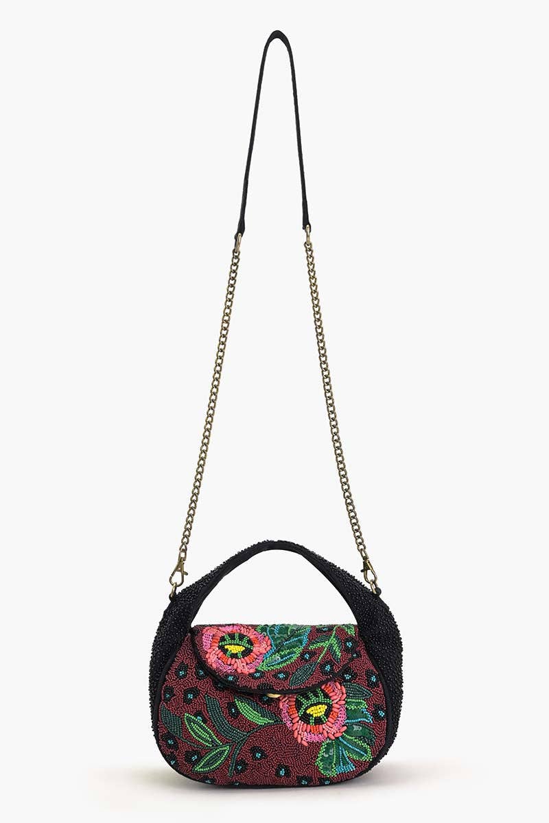 America & Beyond Twilight Vine Beaded Satchel