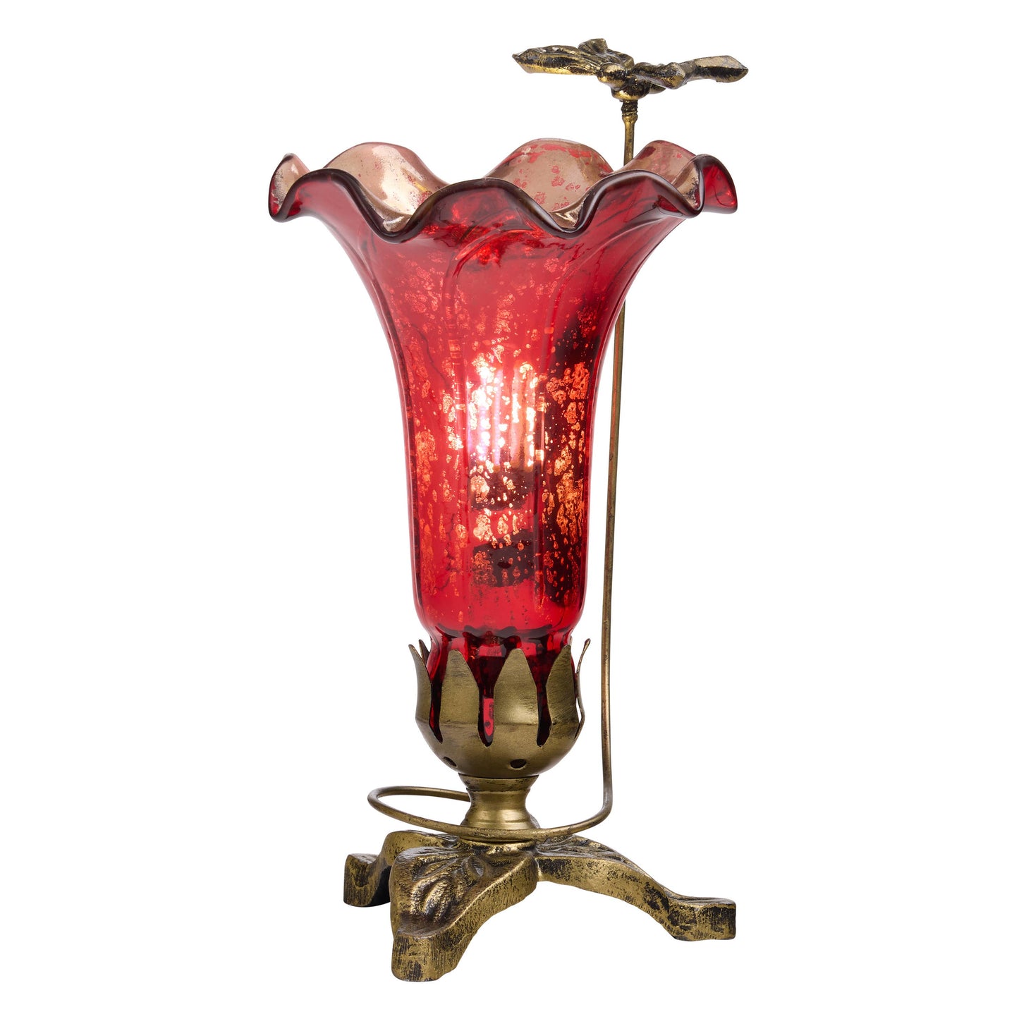 9"H Hand Blown Glass Lily Uplight Accent Lamp