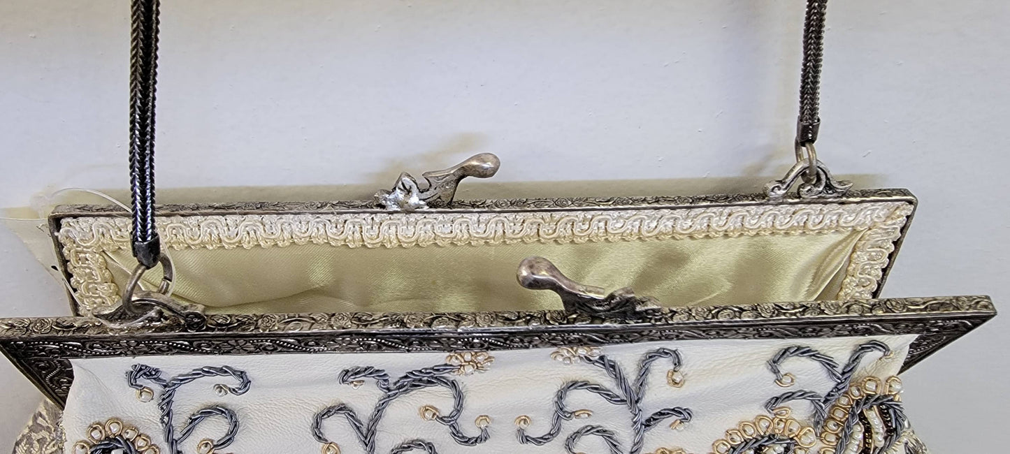VINTAGE GREY TAPESTERY BAG