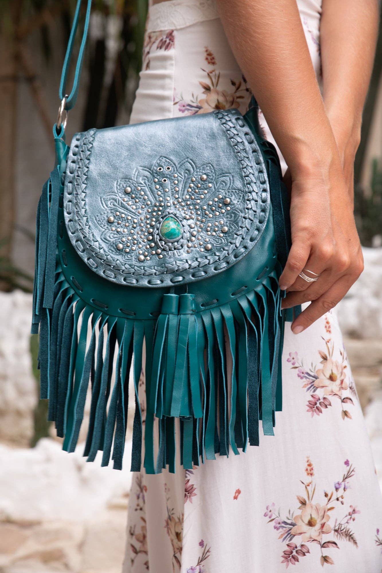 Mini Deus Peacock Bag Metallic Teal