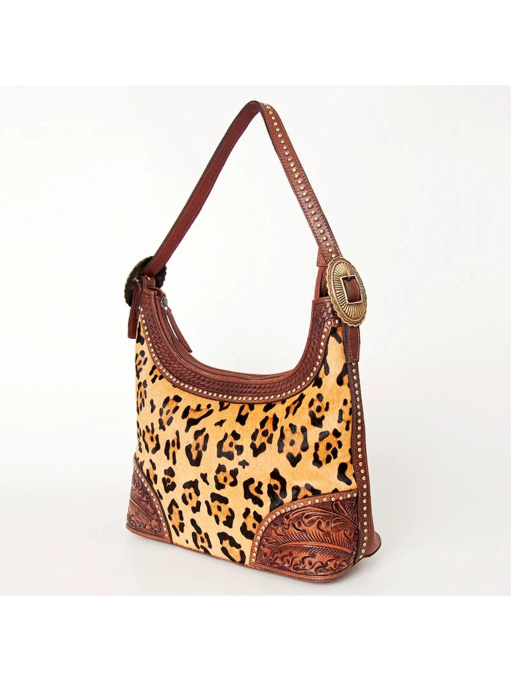American Darling Western Wild Cat Leopard Buckle Hobo Bag