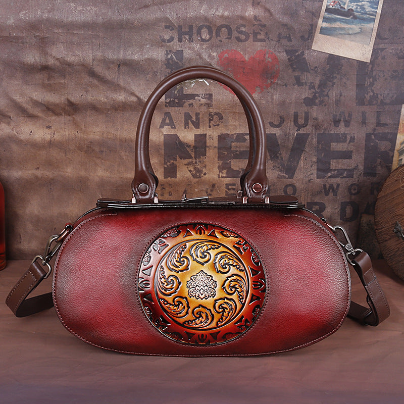 "The Sassy Lady" Cowhide embossed dumpling bag