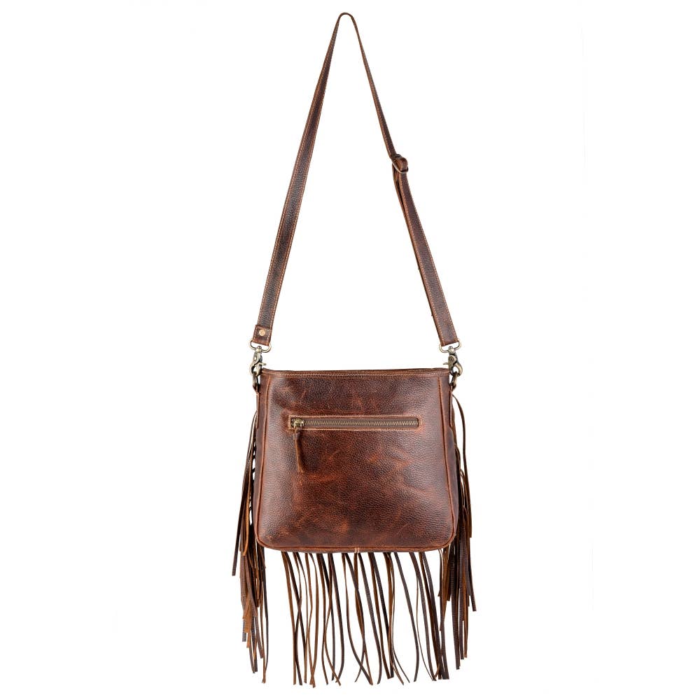 Full Grain Leather & Acid Wash Cowhide Shoulder Bag -Women's