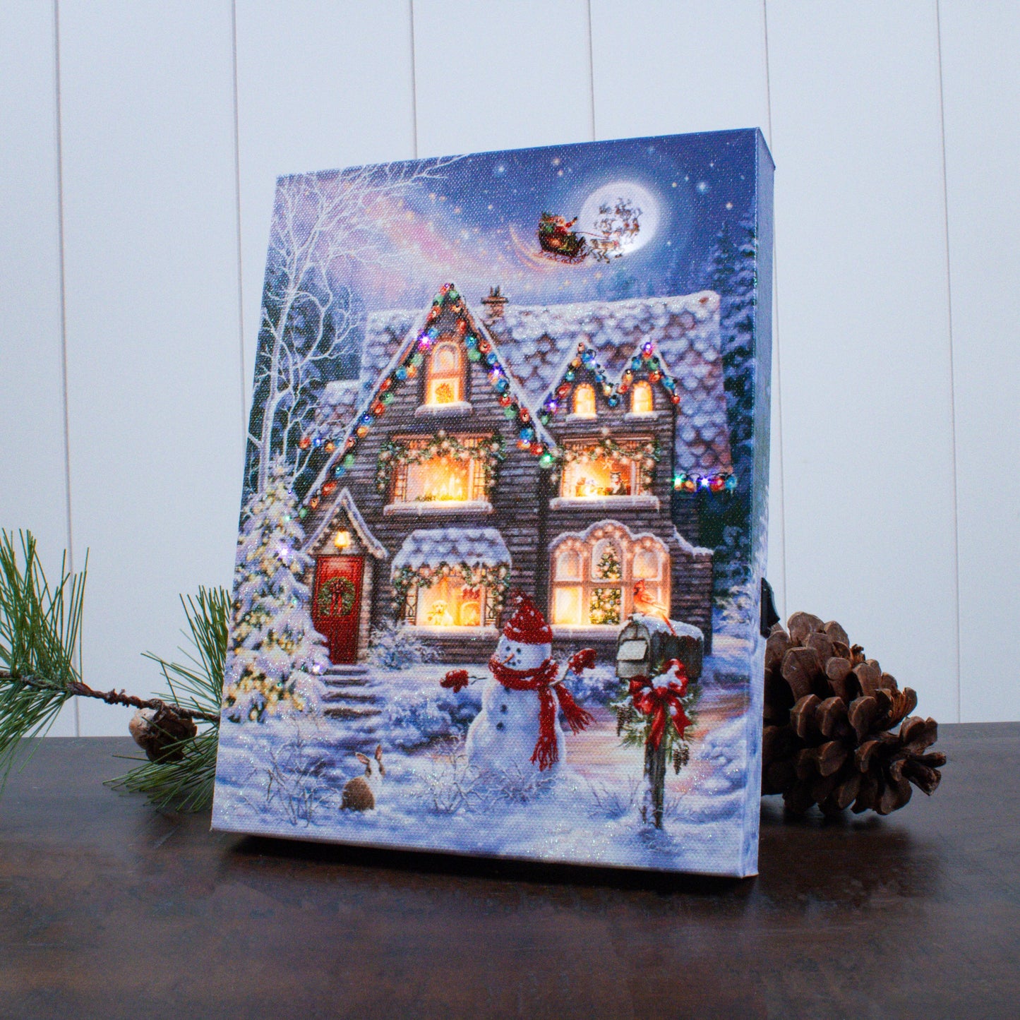 Christmas House 8x6 Lighted Tabletop Canvas