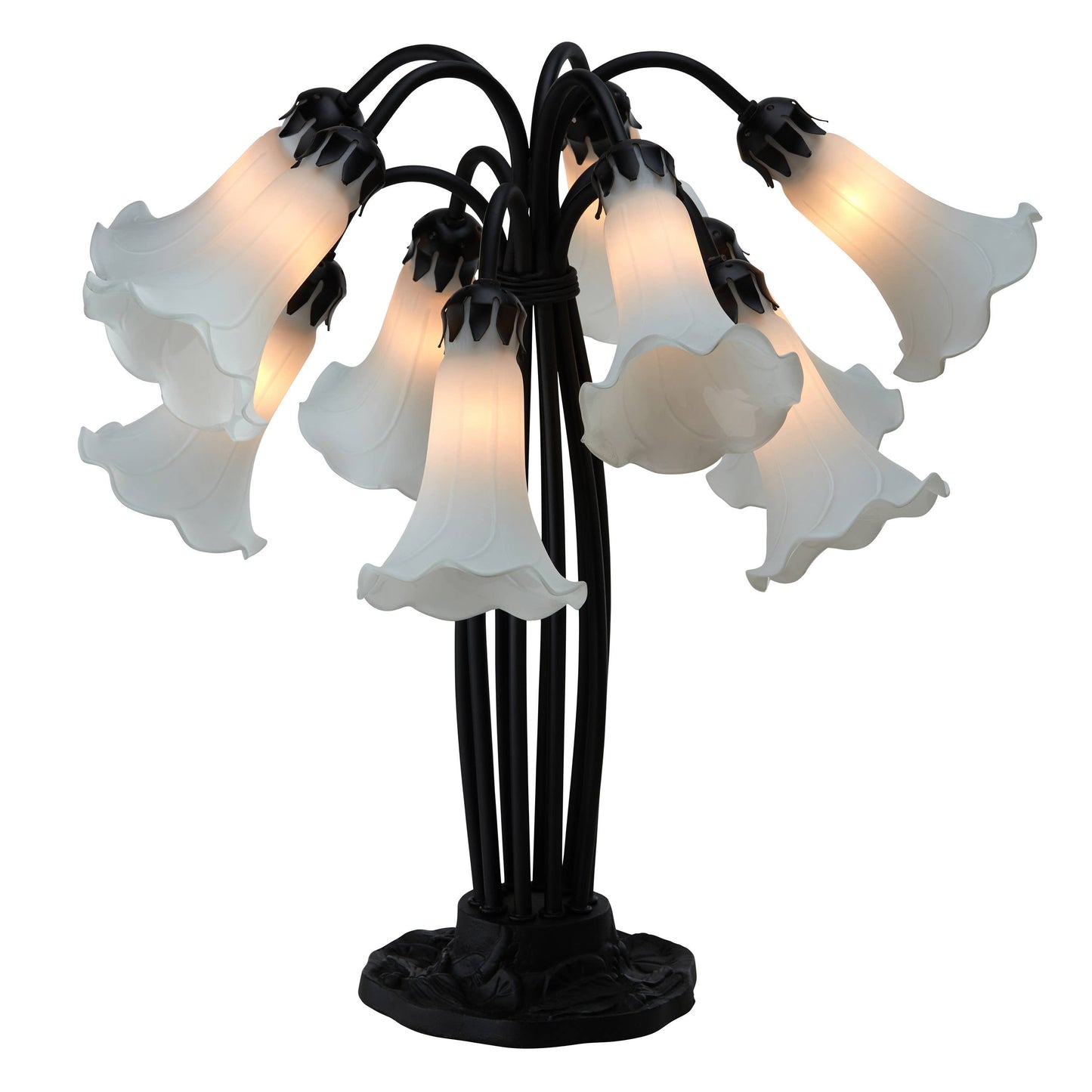 21"H Lily 10 Light White Shade Table Lamp