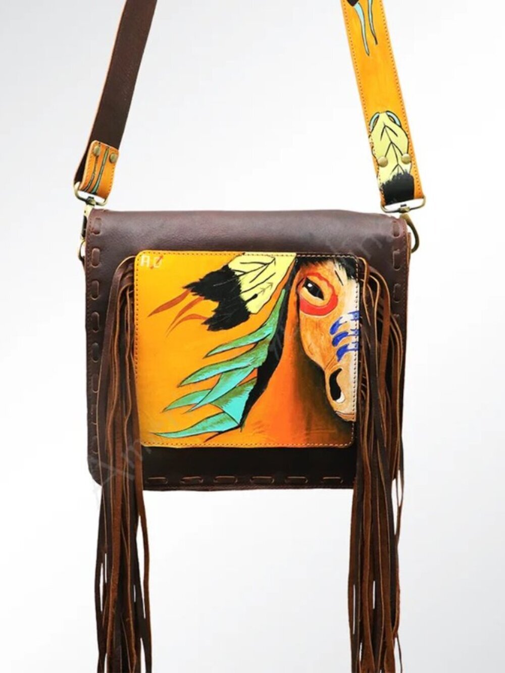 American Darling Wild Horse Western Fringe Crossbody Bag