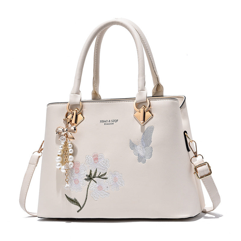"The Flower Butterfly"  Embroidered Satchel handbag