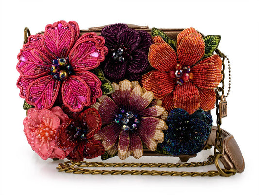 New Mary Frances Fresh Picked Beaded Large Flowers Crossbody Handbag-preorder Avail August 2025