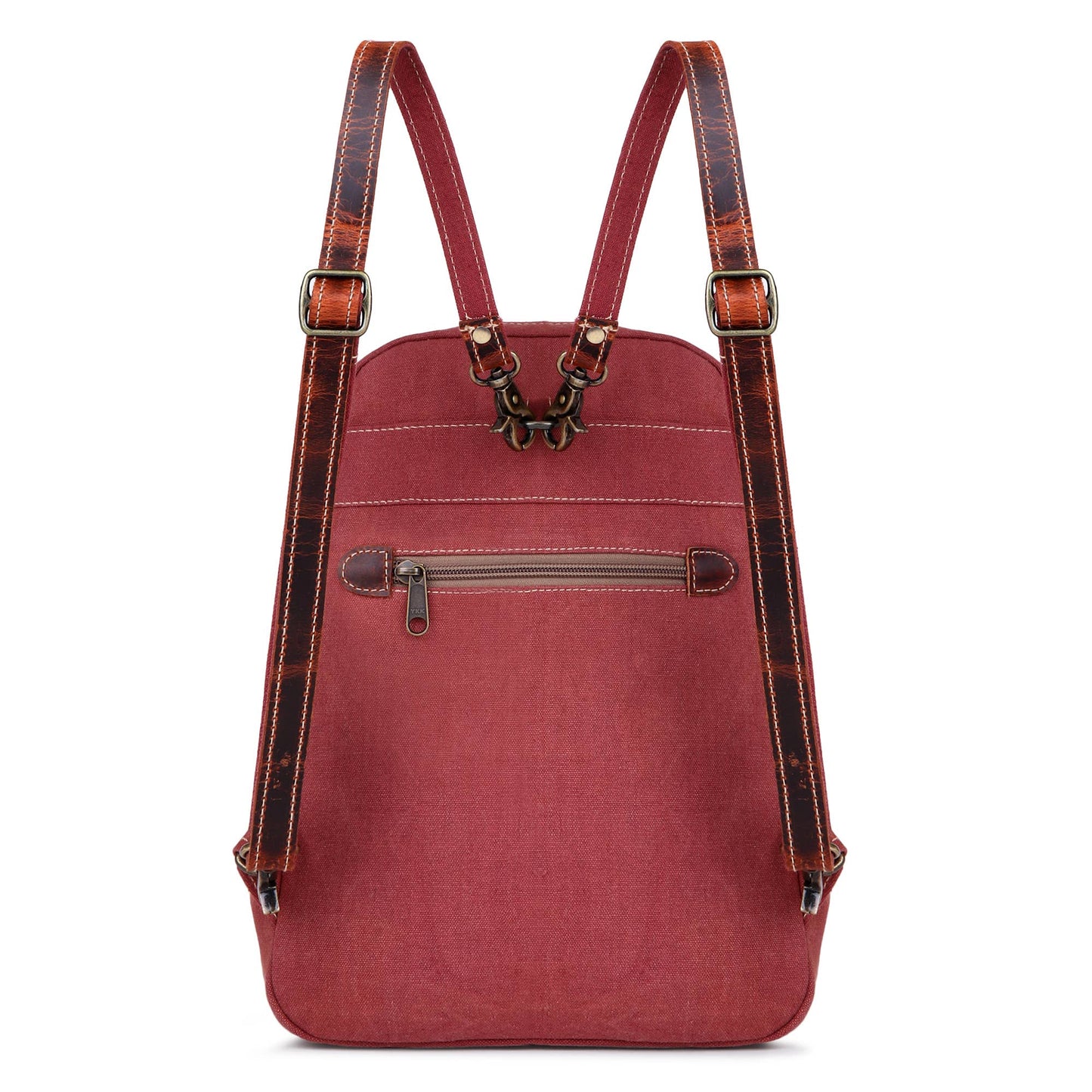 Canvas & Leather Women's Backpack - Redwood/Moonstone