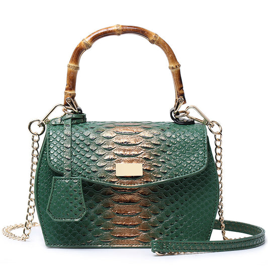 Snake print handbag- Faux Leather