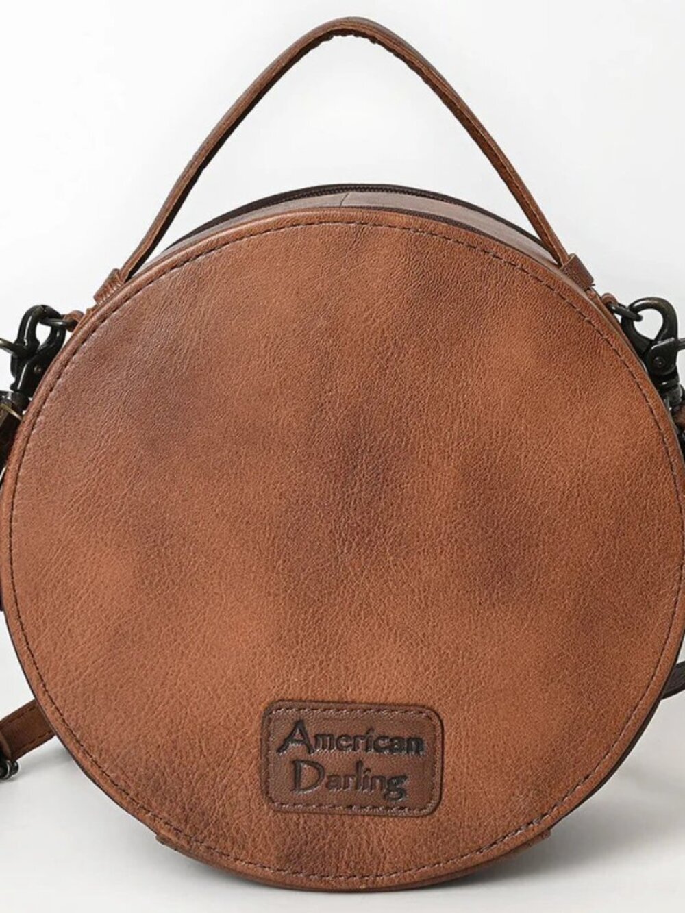 American Darling Boho Feather Head Dress Round Crossbody Canteen Bag