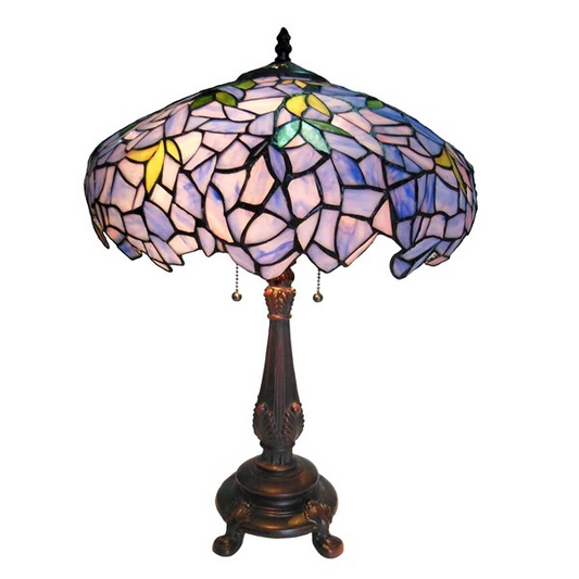 Tiffany-stlye Stained glass Wisteria Table Lamp 16" Shade