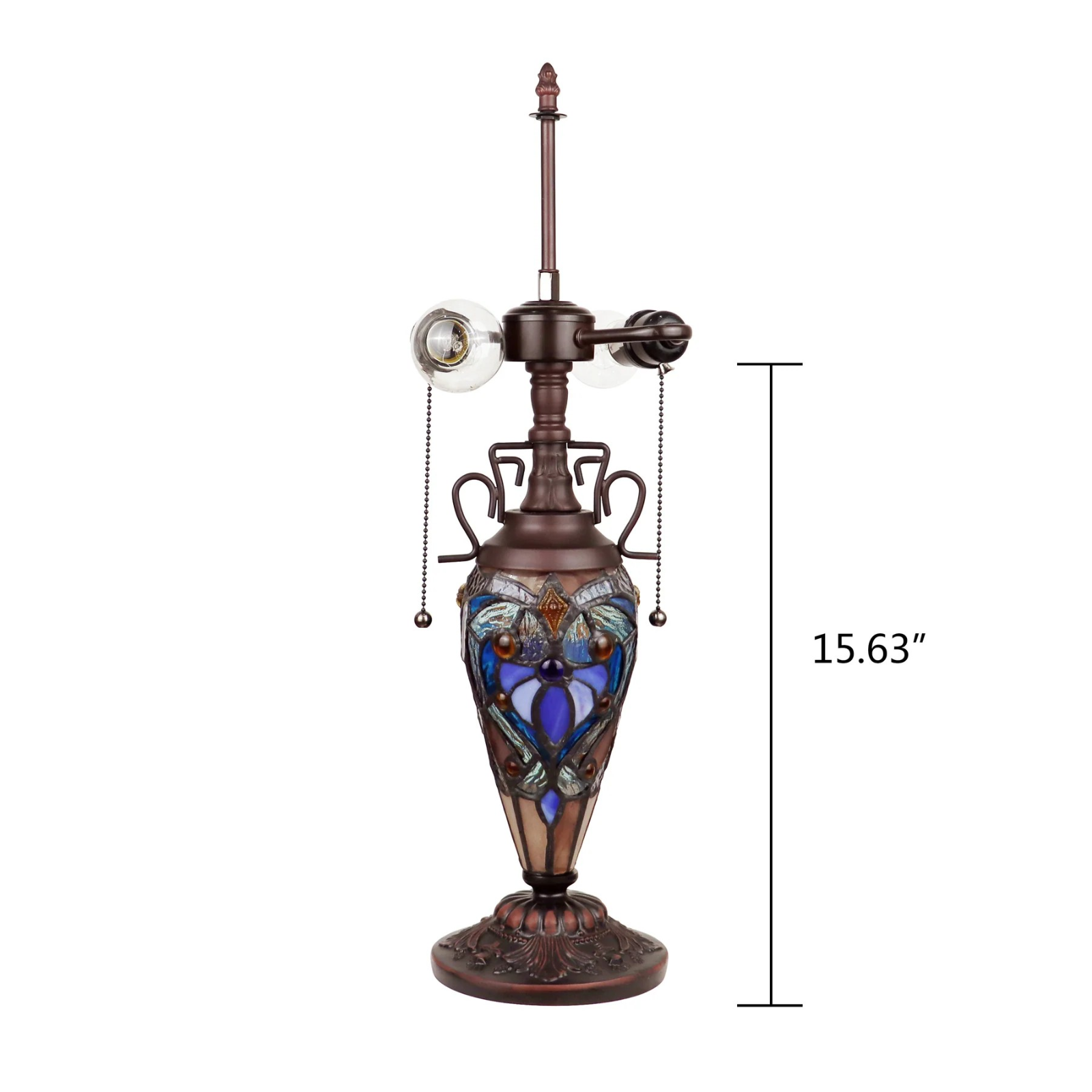 Tiffany style triple lit Victorian-style triple lit table Dragonfly, lavender