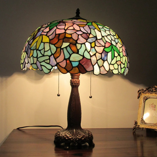 Tiffany-stlye Stained glass Wisteria Table Lamp 16" Shade
