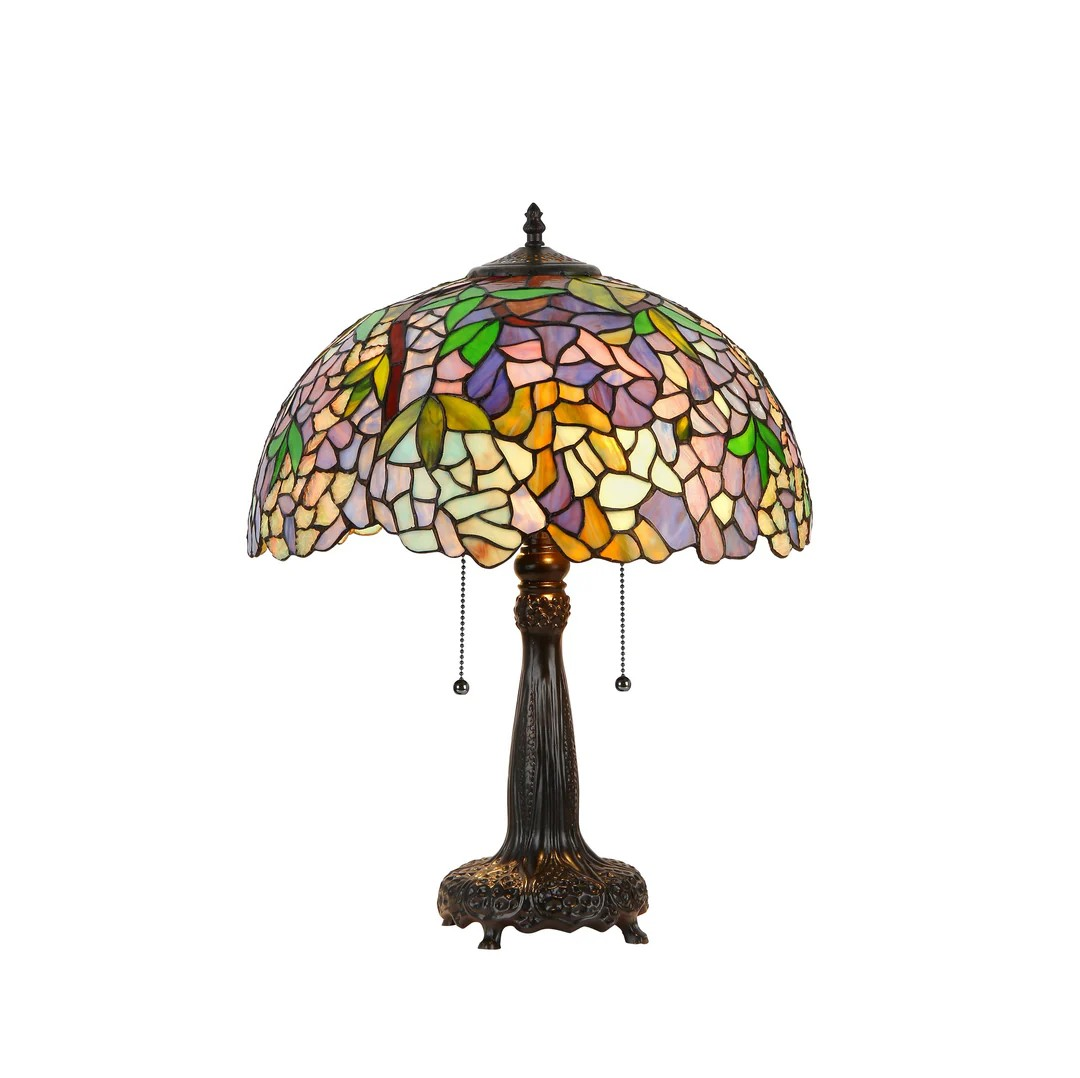 Tiffany-stlye Stained glass Wisteria Table Lamp 16" Shade