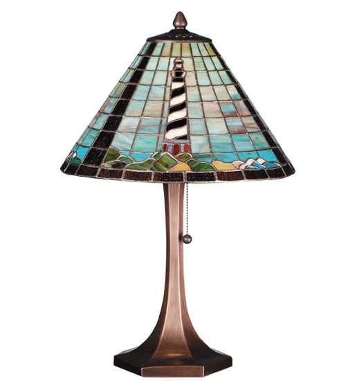 21"H stainted glass The Lighthouse on Cape Hatteras Table Lamp