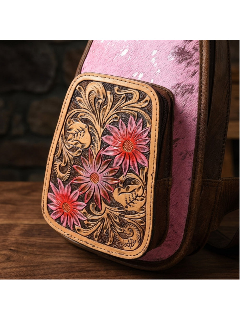 American Darling Pink Bloom Splash Crossbody Sling Bag