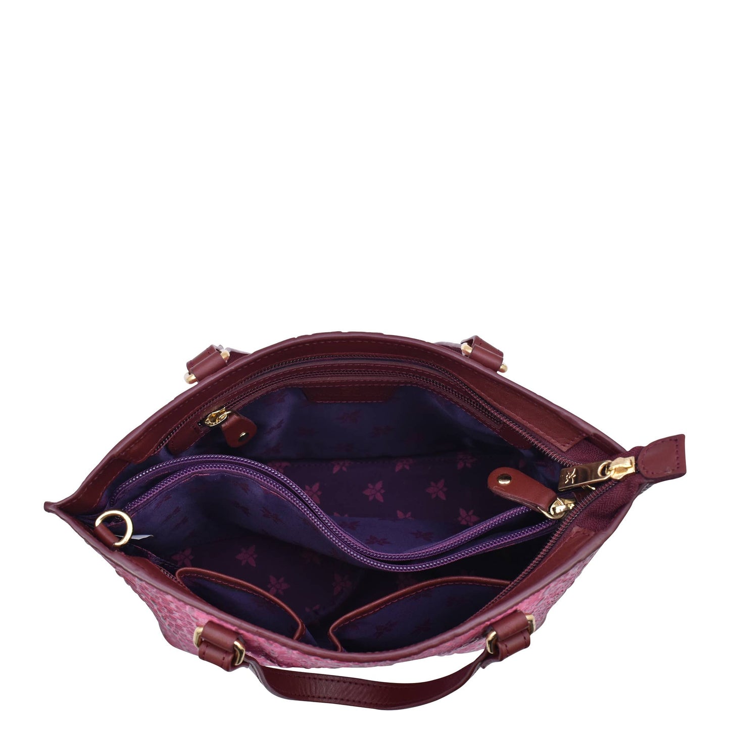 Anuschka Croc Embossed Leather Medium Tote - 693 in pink
