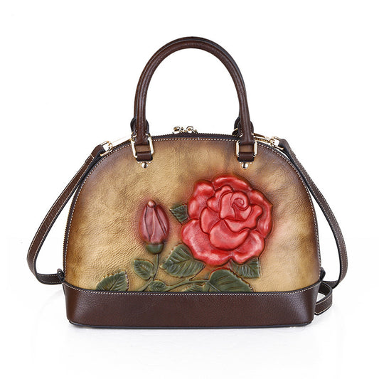 "Every Rose has a thorn"  Retro embossed handbag