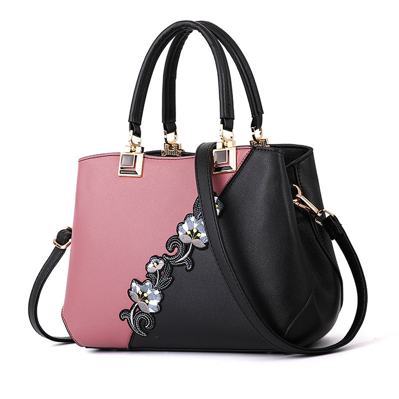 Contrasting Color Handbag - "The Yingyang"