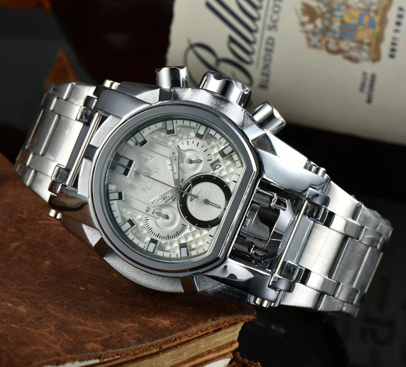 Mens Quartz Watch Holographic stainless band