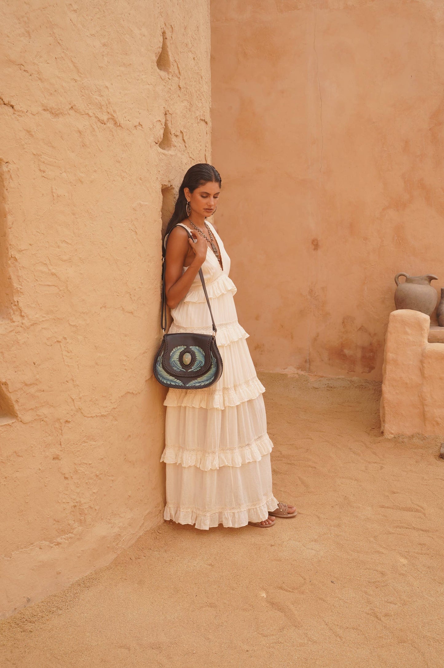 Angel Feather Bag Navy/Silver
