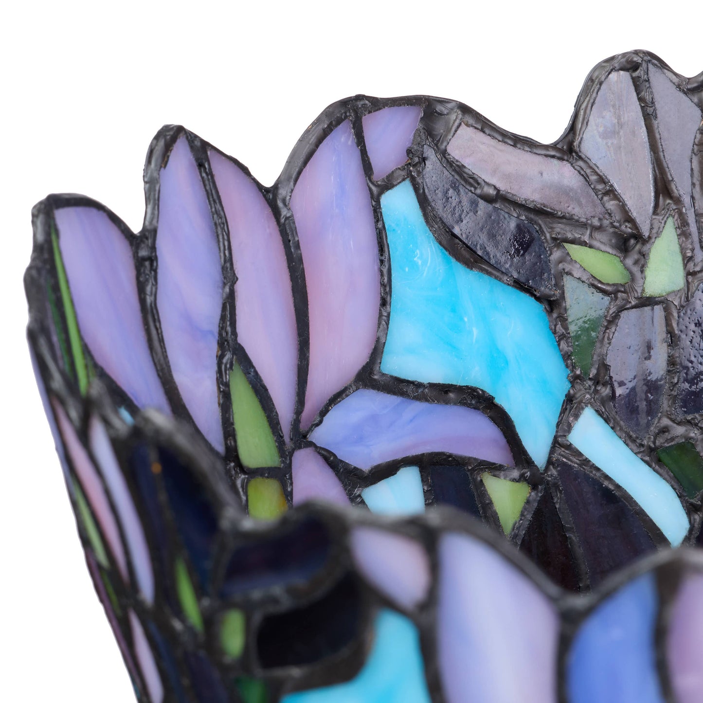13.5"H Tiffany-Style Floral Vase Stained Glass Table Lamp