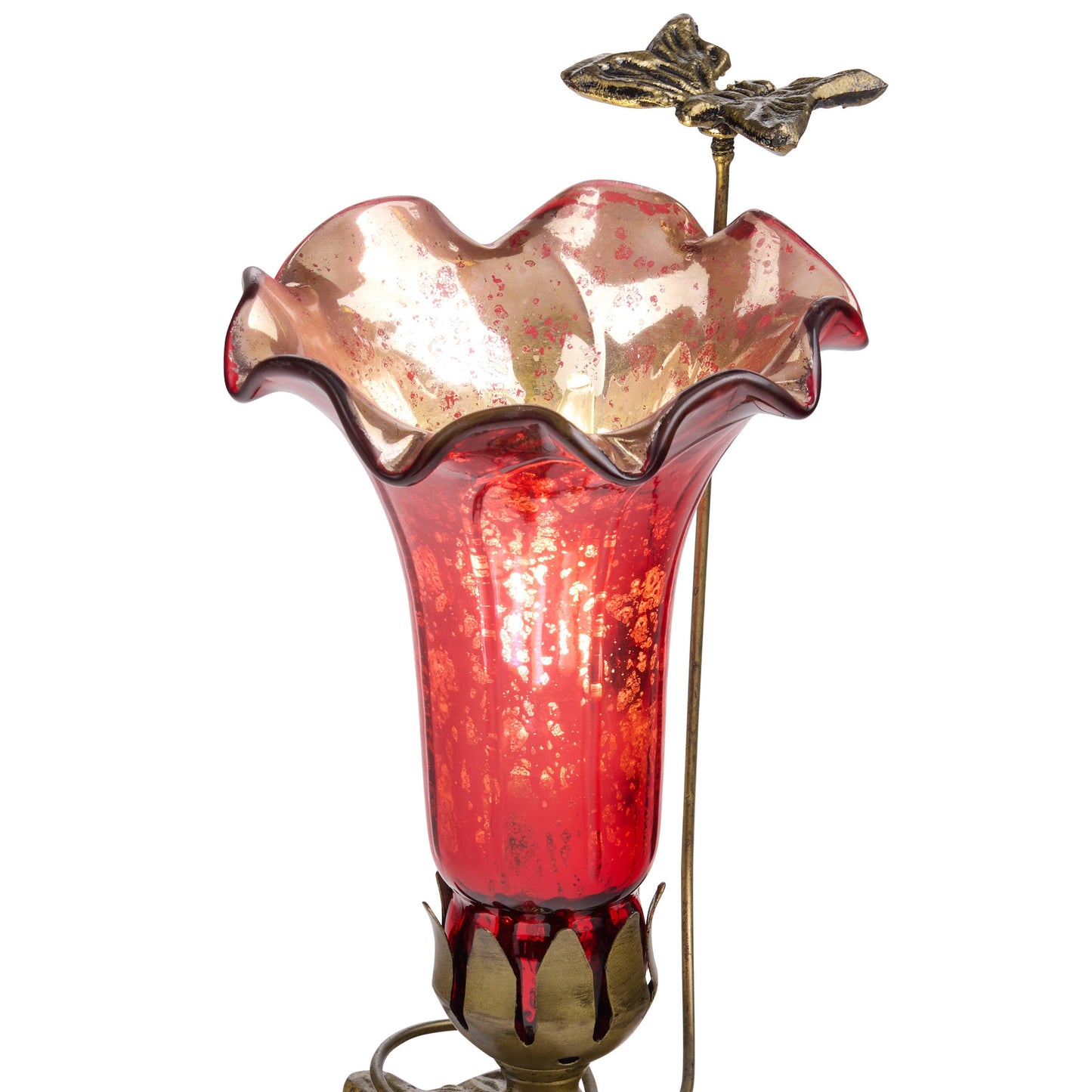 9"H Hand Blown Glass Lily Uplight Accent Lamp