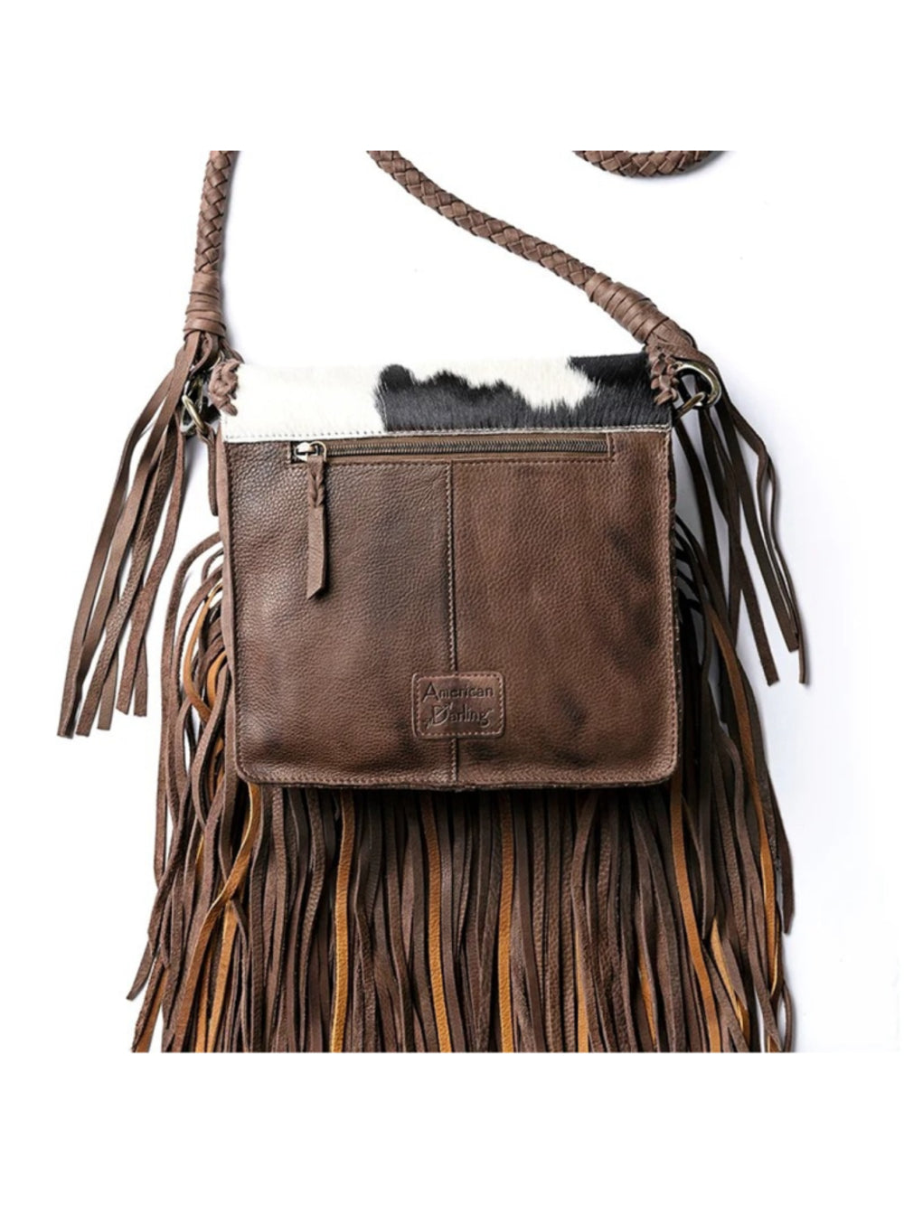 American Darling Desert Fringe Cowhide with Turquoise Concho Crossbody