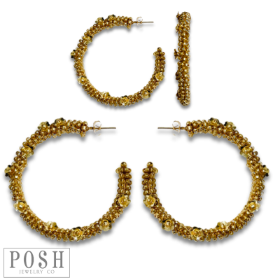 Seed bead hoop earring, last call
