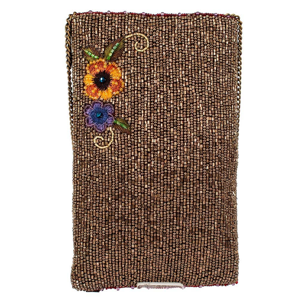 Budding Romance beaded floral Crossbody Phone Bag