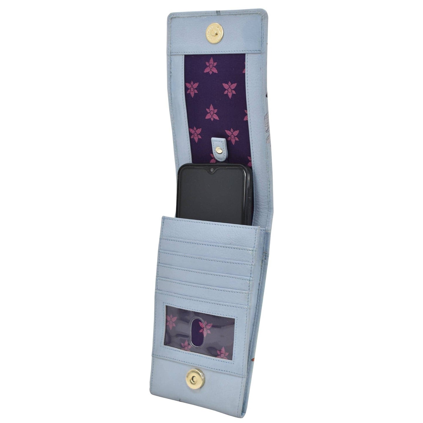 Hand-Painted Leather Smartphone Crossbody - 1154