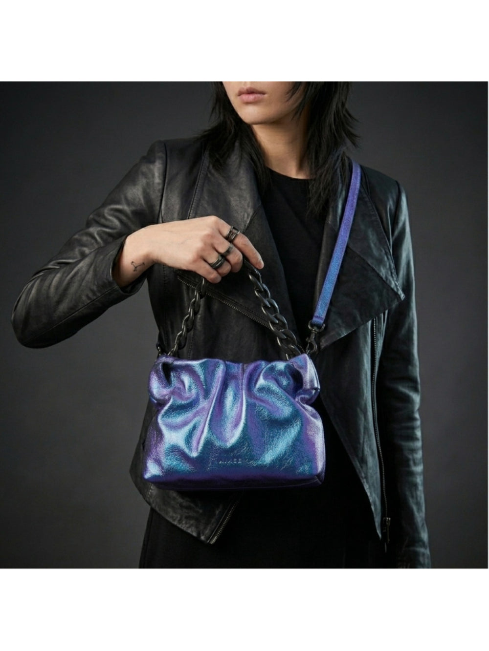 Aimee Kestenberg Chain Handheld Crossbody in Midnight Metallic