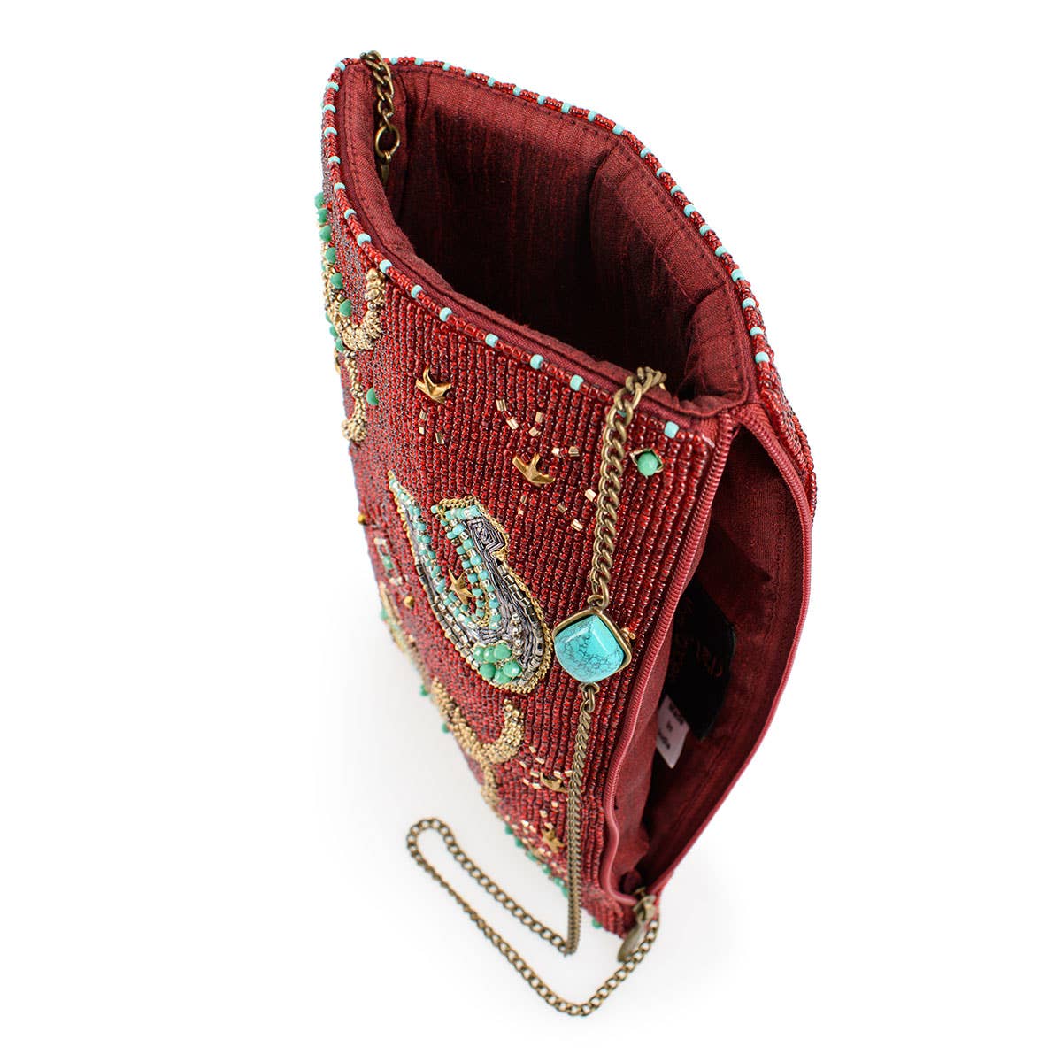 Mary Frances Saddle Up Burgundy Horse Western Mini Crossbody Handbag