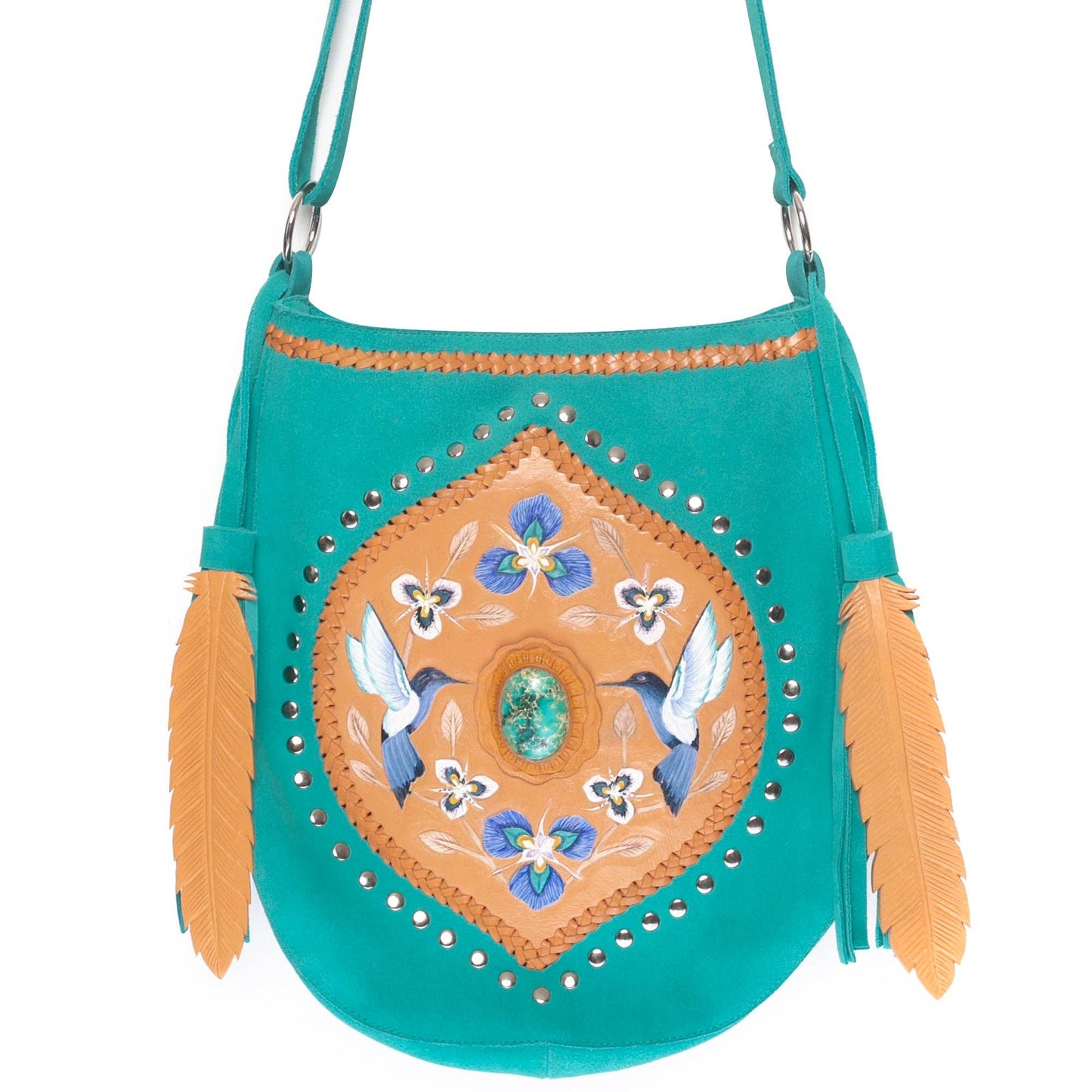 Monterey Hummingbird Pouch Bag Light Tan/Dark Seafoam
