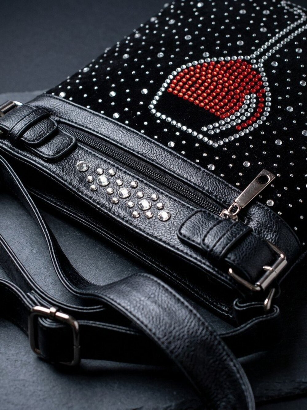 Rhinestone Wine Glass Crossbody