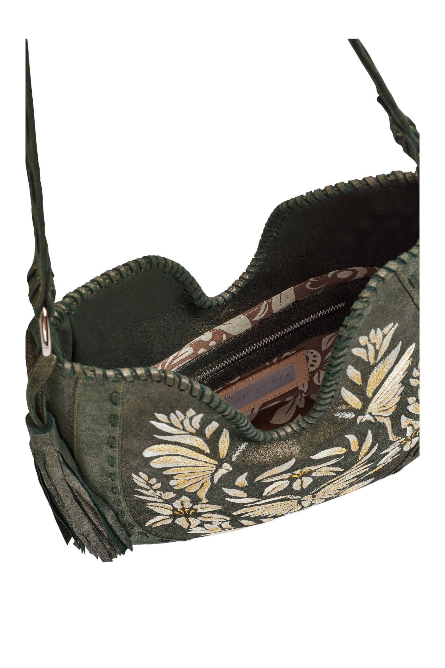 Luna Embroidery Bag Metallic Olive