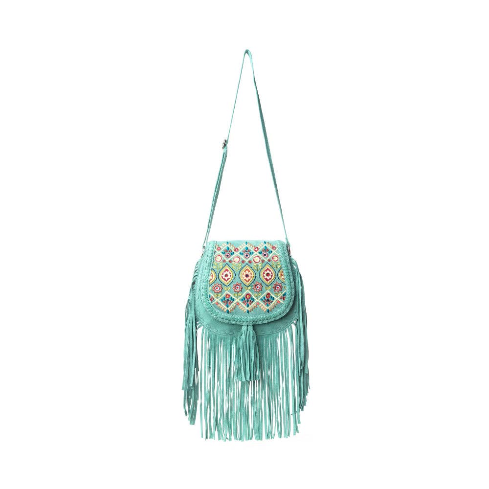 Mojave Meadow Leather Bag- Turquoise