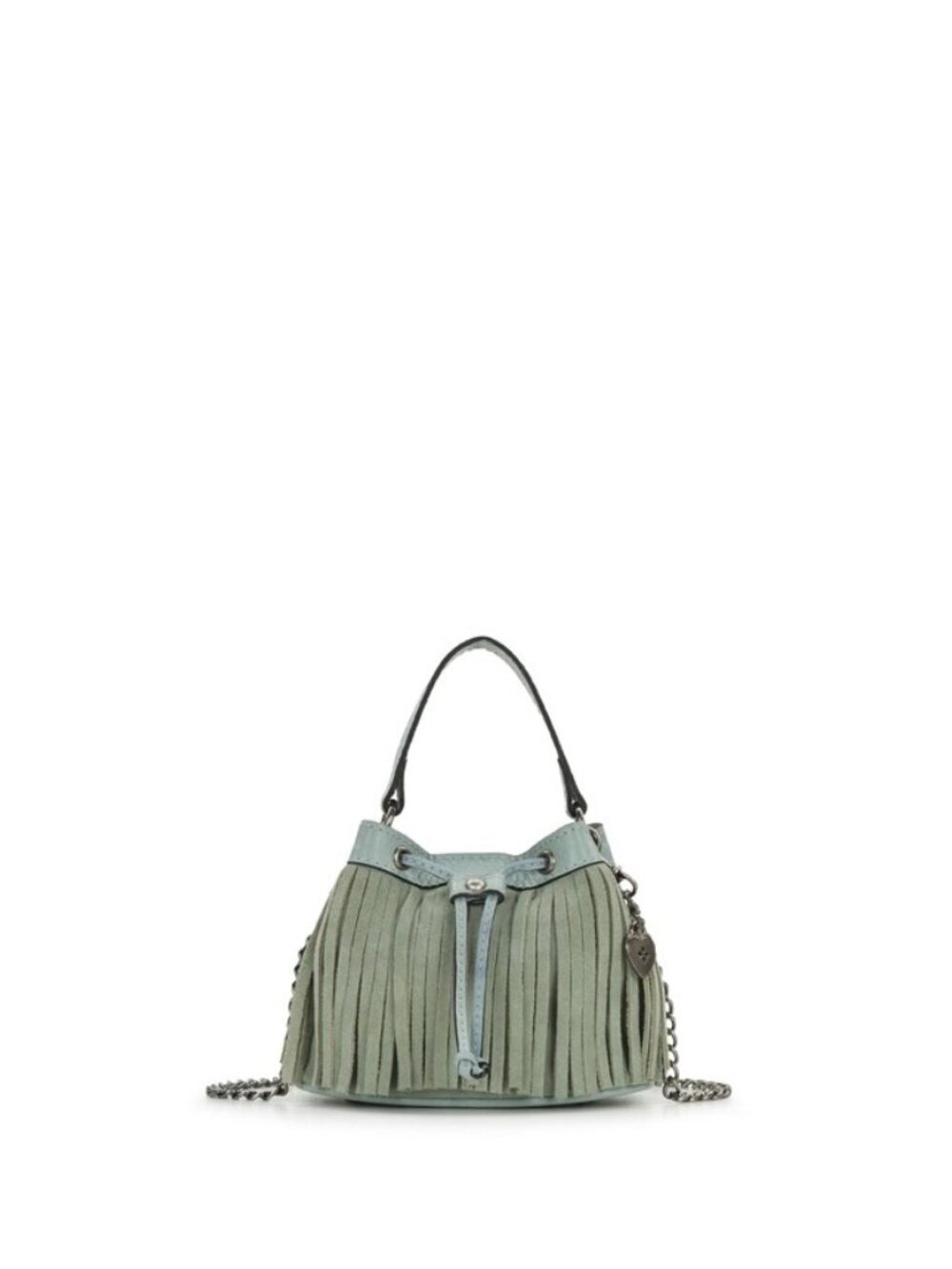 Patricia Nash Mini Elisa Chain Crossbody with Heart Charm - Suede Leather-Blue