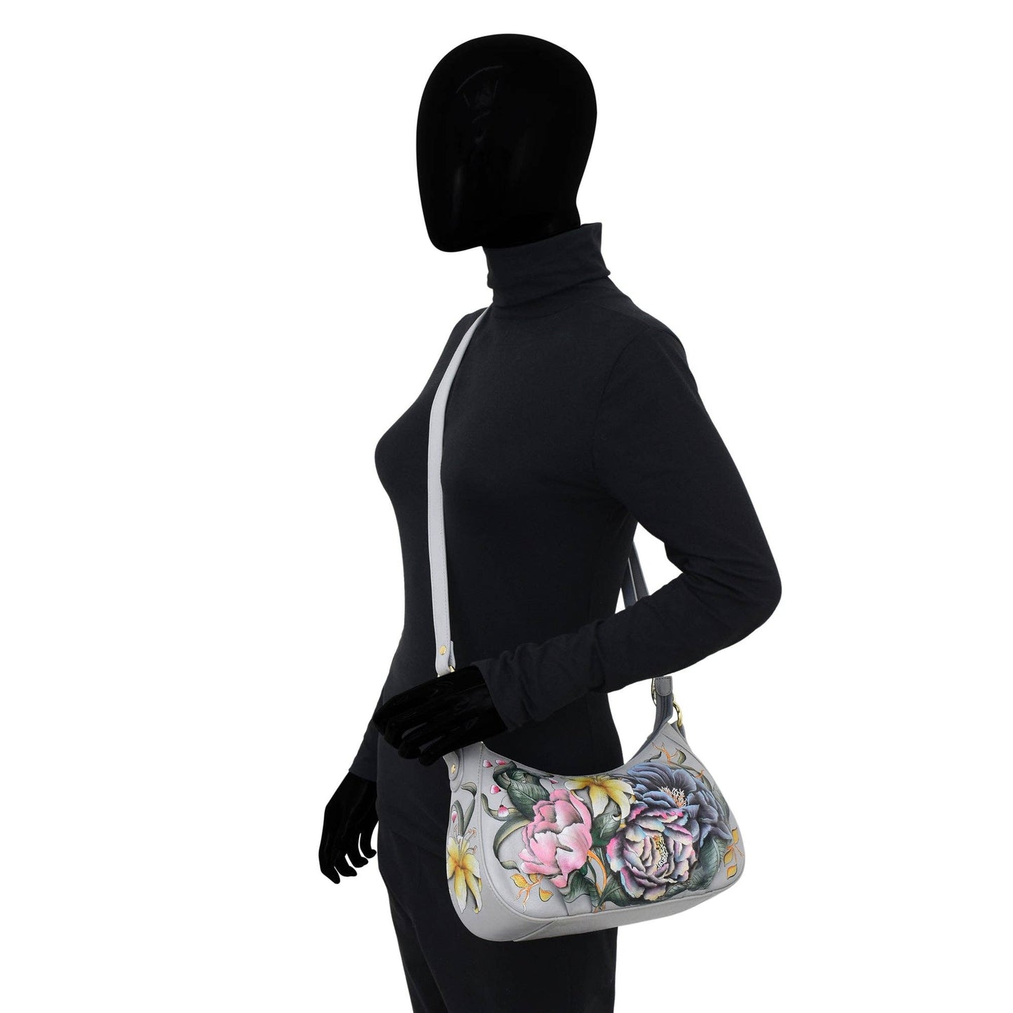Anuschka Ruched East West Hobo With Chain - 722with floral design