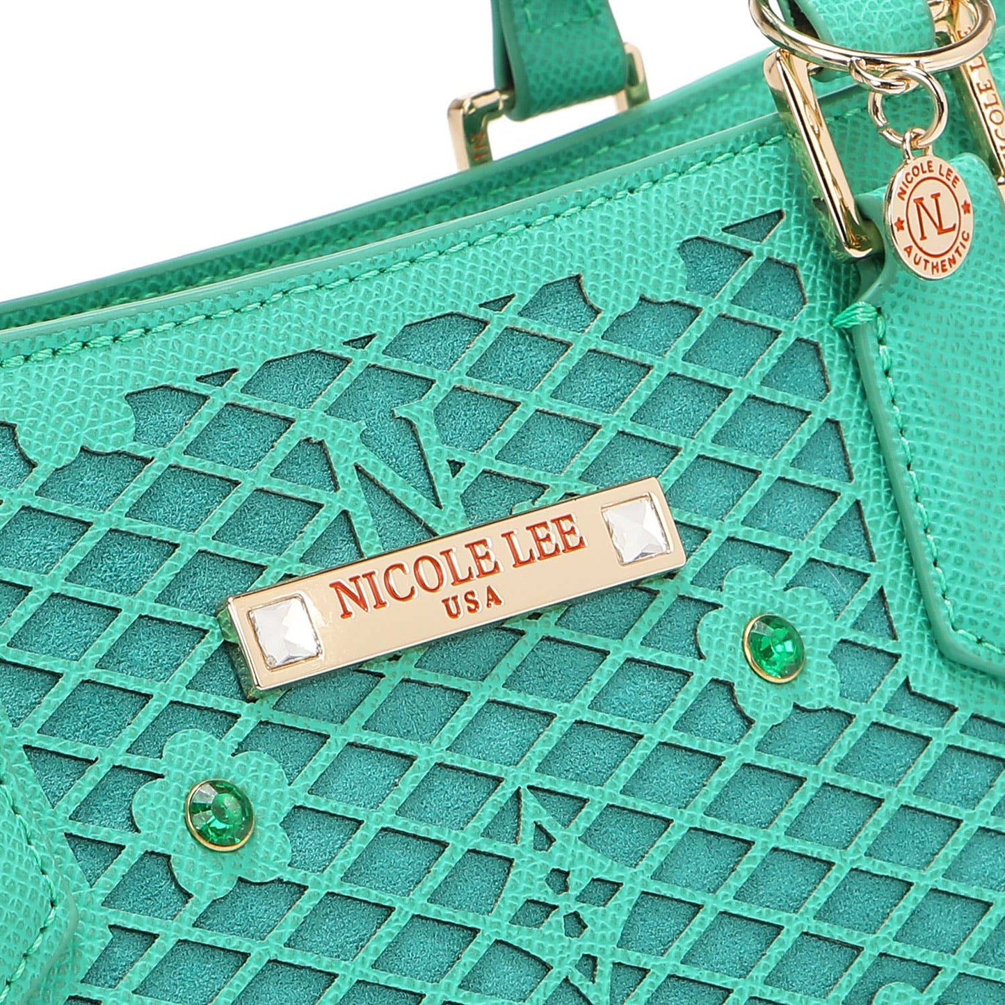 GRACIE STRUCTURED TOTE in Emerald Teal Green