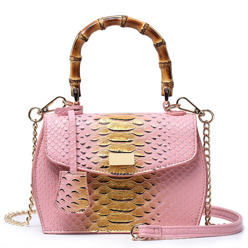 Snake print handbag- Faux Leather