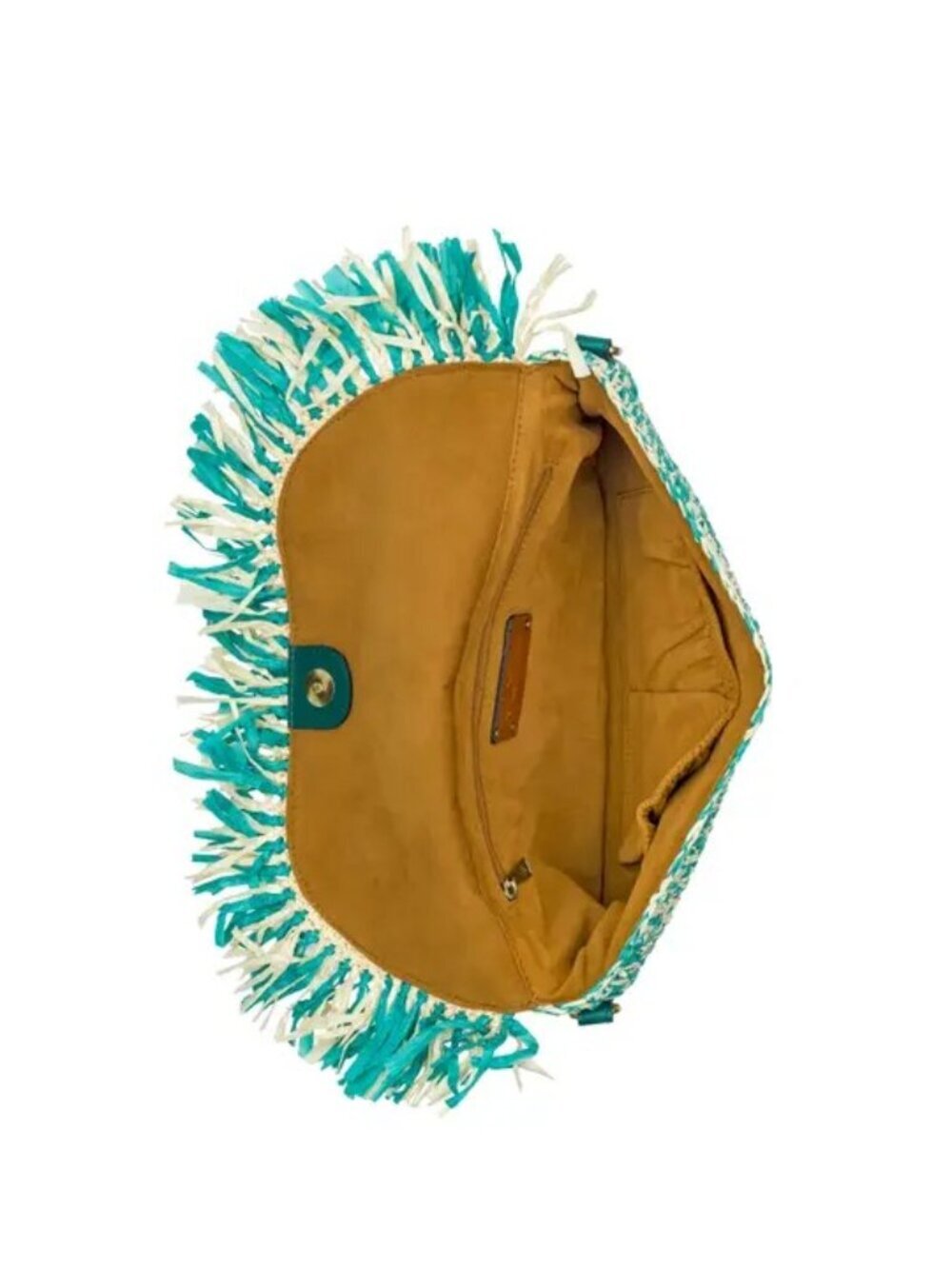 Patricia Nash Specialty Woven Raffia Crossbody Clutch in Aqua