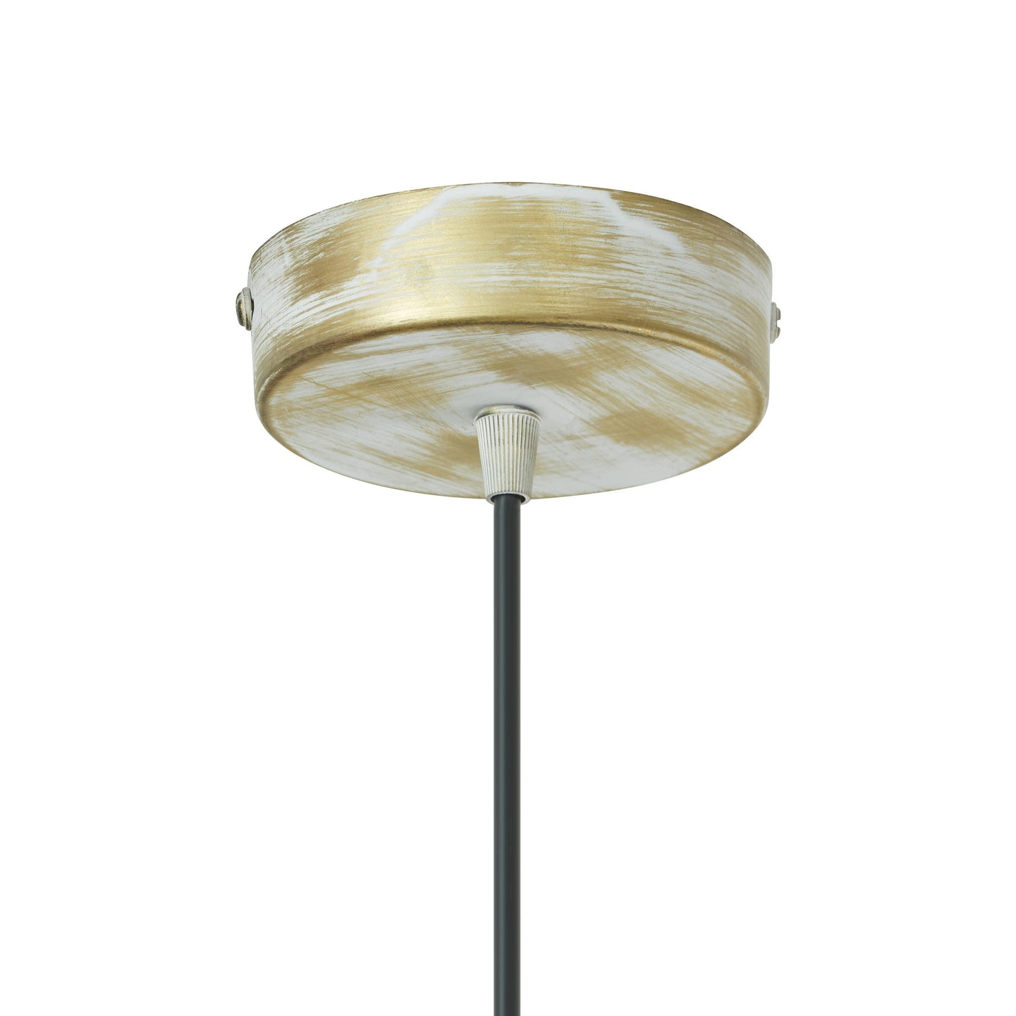 11.75"W 1-Light Moira White and Gold-Finish Metal Pendant