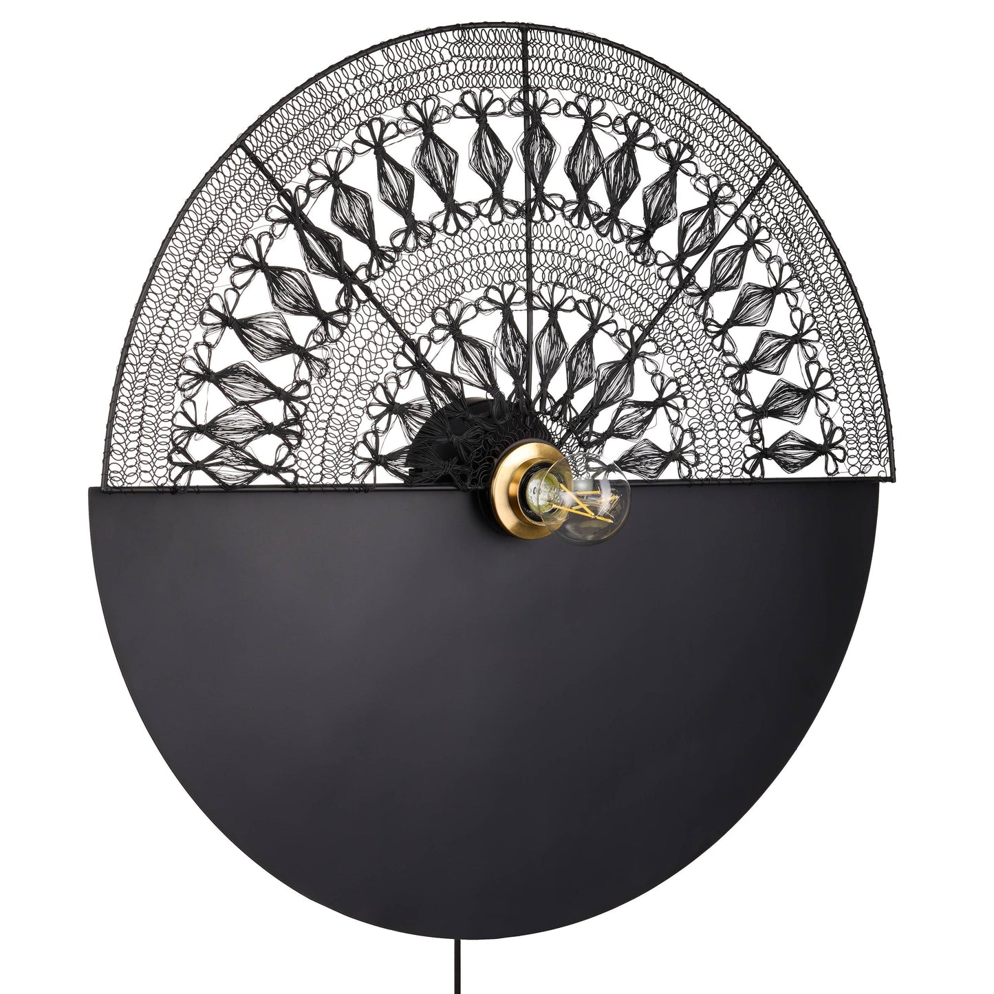 24"H Modern Black Indoor Plug In Wall Sconce