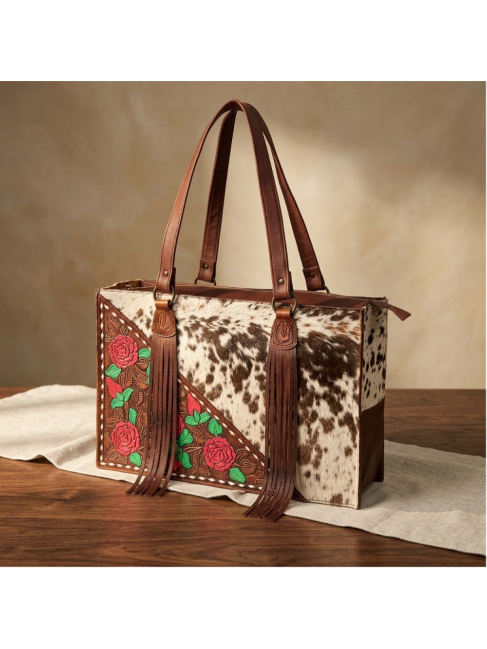American Darling Cactus Rose Hide Tote