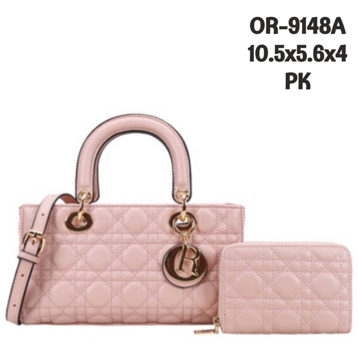 Luxe Quilted Sky Tote/crossbodySet