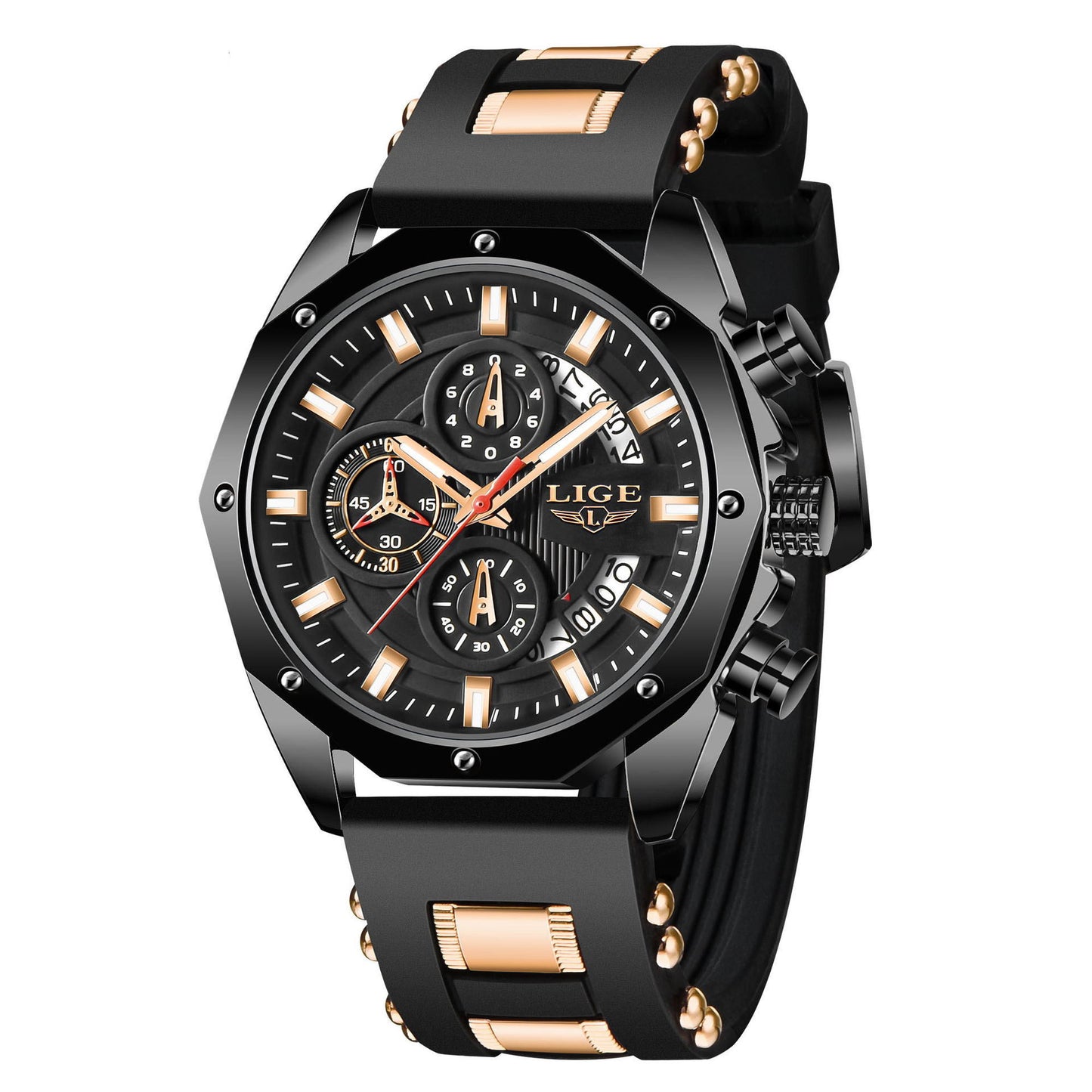 Mens Watch Luxury Silicone Sport Watch