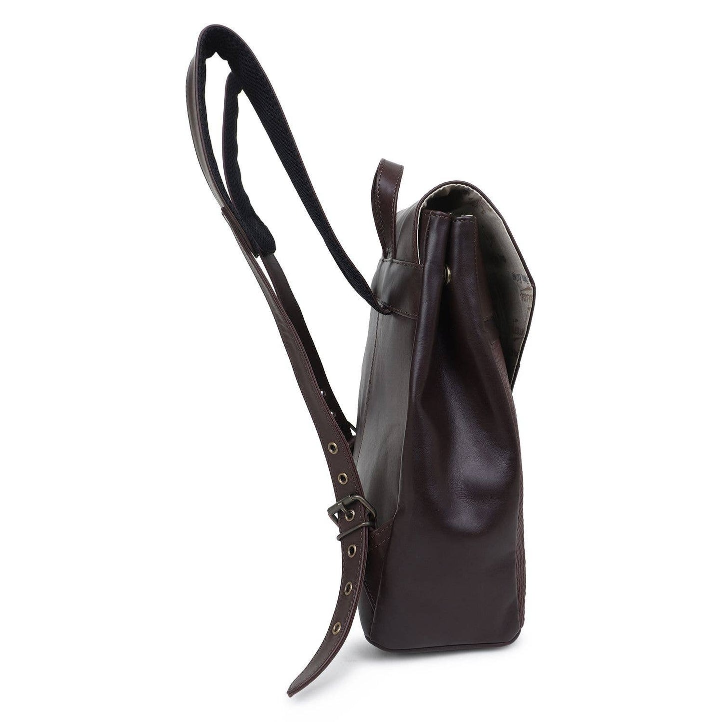 Leather Women's Backpack - Bistre Brown Snake Texture